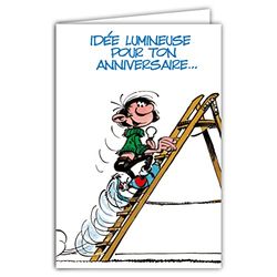 Gaston Lagaffe GLCT-0148 verjaardagskaart met ladder