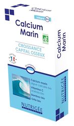 NUTRIGÉE - Calcium Marin Bio - Croissance - Capital Osseux - Assure La Croissance, L'entretien & La Solidité De La Minéralisation Osseuse - 2 comprimés/Jour - 30 Comprimés - Fabriqué en France