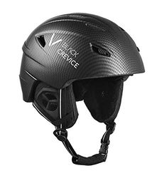 Black Crevice Volwassen skihelm Strep, mat zwart carbon/wit, L