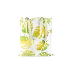 Bonamaison Printed Tote Bag, Reusable Grocery Bag, Shopping Bag, Machine Washable, Foldable, Canvas Cloth Bag with Handles, Size: 34x40 Cm