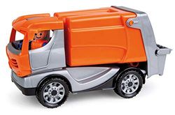Lena 01623 - Truckies vuilniswagen, stabiel voertuig ca. 22 cm, klein speelgoedvoertuig, vuilnisauto voor kinderen vanaf 2 jaar, robuuste speelgoedvuilniswagen voor zandbak, strand en kinderkamer, meerkleurig