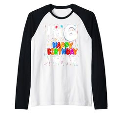 6 años 6 años 6 cumpleaños feliz cumpleaños niños y niñas Camiseta Manga Raglan