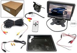 KDX-Audio Kit de monitor de 7", câmara traseira metálica de 12 e 24 V e cablagem de 15 m de comprimento. Segurança e visibilidade para camiões