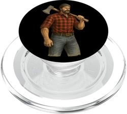 Leñador grande con hacha para amantes de la carpintería PopSockets PopGrip para MagSafe