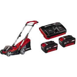 Einhell snoerloze grasmaaier GE-CM 36/34-1 Li-Solo Power X-Change (verstelbare duwboom, zonder accu en lader) & Originele Einhell Power X-Change Starter Kit, Accu en Oplader, 18 V, Zwart/Rood