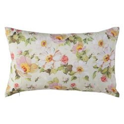 BigBuy Home Kussen met bloemen, 50 x 30 cm