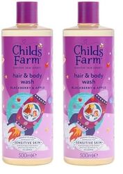 Childs Farm Kids Hair & Body Wash, Blackberry & Apple | Tear-free, Gently Cleanses | Suitable for Dry, Sensitive Skin, 500ml (Pack of 2)
