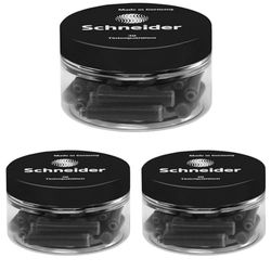 Schneider 6701 Cartouches d'encre (cartouches standard pour stylos), non effaçable, noir, 30 pièces (Lot de 3)