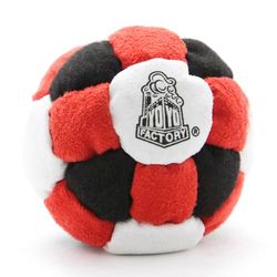 YOYO FACTORY Footbag - 26 Panels, Good For Any Skill Level - RED/BLACK (Freestyle Foot Bag, Best Skilltoy For Kids, Teens, Adults)
