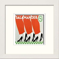 Lumartos, Vintage Poster Salamander Shoes Contemporary Home Decor Wall Art Print, White Frame, 12 x 12 Inches