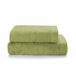 SWEET HOME - Asciugamani Bagno Viso e Bidet in Spugna di Cotone Certificato OEKO-TEX e Filati Riciclati, Set con Asciugamano Bagno 50x100 e Ospite 40x50 Morbido, Assorbente e Resistente