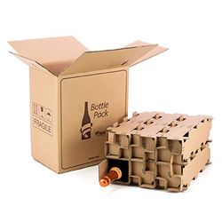 Only Boxes, Lot de 5 boîtes en carton pour expédition de bouteilles, capacité pour 6 bouteilles, avec boîte interne haute protection, 100% anti-casse