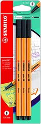 Rotulador punta fina STABILO point 88 - Pack con 3 unidades - Color negro
