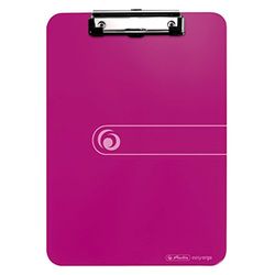 Herlitz 10842409 Clipboard A4 Kraft Paper Cover with Clip Mechanism and Hanging Hole, FSC Mix. Assorted Colours. Berry