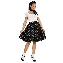 W WIDMANN MILANO Party Fashion - Costume années 50, jupe polaire et foulard, à pois, Rockabilly, Rock'n'Roll, Carnaval