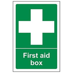 Vsafety 31004 Ag-r "First Aid Box" Sign, portrait, 100 mm x 150 mm (lot de 3)
