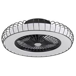 Ventilateur de plafond Albonez DC noir 72 W, 5 pales (18 x 53 x 53 cm), 6 vitesses, 3 tonalités, télécommande, mémoire et réglage de la température. Idéal pour éclairer et rafraîchir votre maison.