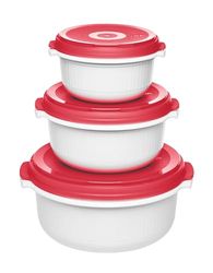 Emsa 518999 Micro Family Mikrovågsugn, set 3 delar, vit/röd