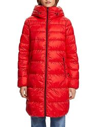 ESPRIT Gerecycled: gewatteerde jas met capuchon, 630/rood, XXS