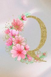 365 page Daily Planner: ‘Q’ golden floral