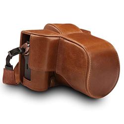 MegaGear MG1551 Estojo Ever Ready, capa de uso em couro genuíno, com correia para Fujifilm X-T3 (XF23 mm - XF56 mm & 18-55 mm Lens) - castanho