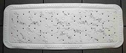 Baveno MAMOR Tappetino per Vasca da Bagno, 100% Gomma Sintetica, Senza PVC, Grigio, 36 x 92 cm