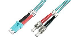 DIGITUS DK-2531-01/3 – Glasvezelkabel OM3 – 1 m – LC naar ST – Duplex Glasvezelkabel – 1/10/40/100 Gbit/s – MM Multimode Glasvezel LAN-Kabel – Vezeltype: 50/125 µ – Turquoise (Aqua)