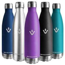 Vikaster Drinkfles van roestvrij staal, 750 ml, BPA-vrij, lekvrij, waterfles voor school, sport, fiets, camping, fitness, outdoor