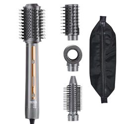 VEVOR Brosse Sèche-cheveux 4 en 1 Styler Multifonction Professionnel Ionique Air Chaud avec 3 Brosses et 1 Buse, 4 Températures 3 Vitesses Réglables, Outil de Coiffure pour Boucler, Coiffer, Volumiser