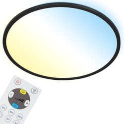 BRILONER - Plafonnier LED plat avec télécommande, éclairage indirect, réglable du blanc chaud au blanc froid, lampe LED, plafonnier LED, lampe de salon, panneau LED, lampe de cuisine, 42x2,9 cm, noir
