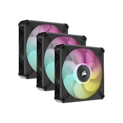 Corsair iCUE ML120 RGB ELITE, 120 mm PWM Ventilateur RGB (Technologie CORSAIR AirGuide, Roulement à Lévitation Magnétique, Jusqu’à 2 000 tr/min, Mode Zero RPM, Bruit Faible) Paquet Triple, Noir