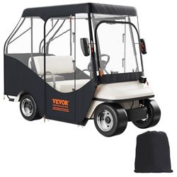 VEVOR Copertura universale per carrello da golf, adatta per la maggior parte dei carrelli di marca, resistente al sole e alla polvere, Nero, 106 x 43 x 55 in, 600D 269,2 x 109,2 x 139,7 cm