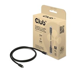 Club 3D CAC-2501 Thunderbolt™ 5 Certifié 8K240Hz Données 80/120Gbps EPR 240W Câble M/M 1m