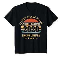 Niños 3 Años Cumpleaños Regalo Septiembre 2020 Septiembre 3 Años Camiseta