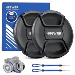 Neewer Kit de Tapa de Lente de 49 mm (Paquete de 2), Cubierta de Lente con Correa antipérdida y paño de Limpieza, Compatible con Canon Nikon Sony Fujifilm Panasonic Lente de cámara de 49 mm de