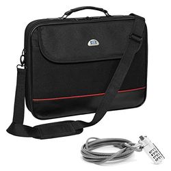 PEDEA Housse pour ordinateur portable "Trendline" Étui pour ordinateur portable jusqu’à 20,1 pouces (51,0 cm) Sacoche à bandoulière, avec cadenas inclus, noir