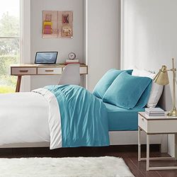 Intelligent Design Parure de lit Confortable, Toutes Saisons, taie d'oreiller Assortie, Coton, Bleu Sarcelle, lit jumeau