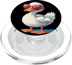 Funny Duck with Love Occhiali da sole per ragazzi e ragazze PopSockets PopGrip per MagSafe