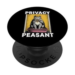 Funny Cat Privacy - Caja de arena para gatos campesinos PopSockets PopGrip Adhesivo