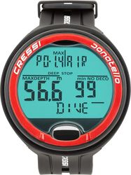 Cressi Donatello Diving Computer Ordenador Profesional Muñeca para Buceo y Apnea, Unisex-Adult, Negro/Rojo, Un tamaño