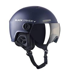 BLACK CREVICE Casque de Ski Arlberg I Casque de Ski avec visière & Look Pilote différentes Couleurs I Casque de Ski Hommes & Femmes I Respirant I avec (54-57 cm), Marine/Blanc
