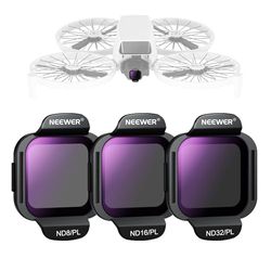 NEEWER ND/PL Accesorios Filtro Set Compatible con dji Flip Drone (Paquete de 3), ND8/PL ND16/PL ND32/PL Kit Filtro Lente ND Polarizado de Densidad Neutra de Vidrio Optico HD Multicapa Snap On, FL-N37