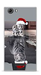 Onozo Coque TPU Gel Souple Wiko Ridge 4G Design Chat Tigre Blanc Bonnet