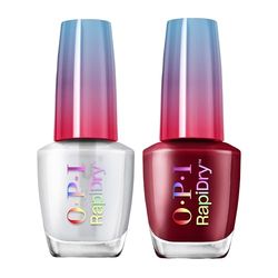 OPI RapiDry Vernis à ongles transparent Clearly Fast + Skip a Beet vernis à ongles à séchage rapide, haute brillance et vegan - Jusqu'à 5 jours de tenue