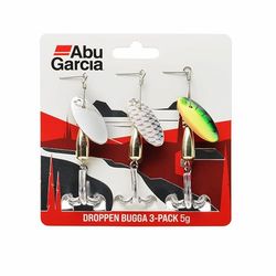 Abu Garcia Droppen Bugga 3-Pack - Leurres tournants Polyvalents pour perches, brochets, chevesnes et truites - Un Lancer précis, Parfait pour la pêche en Eau Douce, 5 cm variés