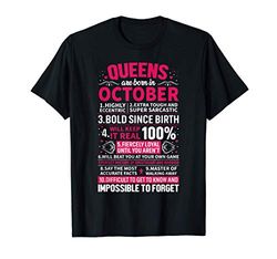 Queens Are Born in October Maglietta