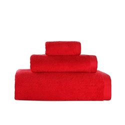 Ventamueblesonline Set di asciugamani 3 pezzi colore rosso da 550 grammi