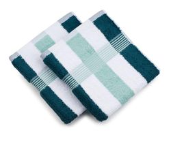 Gözze Handtuch, 2er Set, 50/100 cm, New York Streifen, Farbe petrol/weiß/mint
