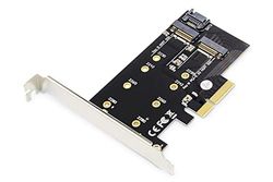 DIGITUS M.2 NGFF/NVMe SSD PCIexpress - Tarjeta de expansión (soporta Discos B, M y B + M, tamaño 80, 60, 42 y 30 mm)