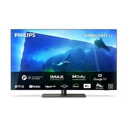 Philips Ambilight OLED818 164 cm (65 Pulgadas) Smart 4K OLED TV | UHD y HDR10+ | 120Hz | Engine P5 AI Picture | Dolby Atmos | Altavoces 40W | Compatible con Asistente Google y Alexa